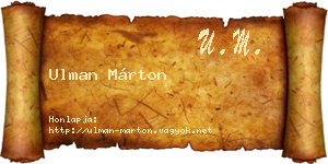 Ulman Márton névjegykártya